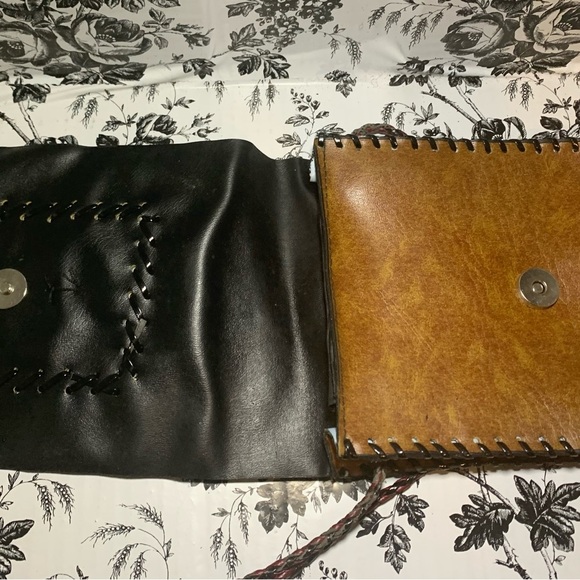 Leather side cross bag with rope strap - Picture 3 of 6